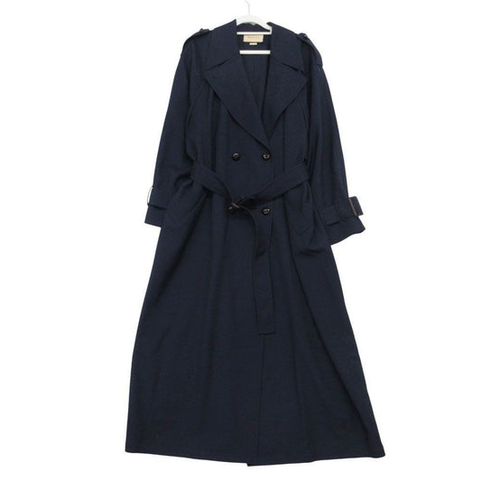 Gucci Long Trench Coat Back Pleated Navy 38