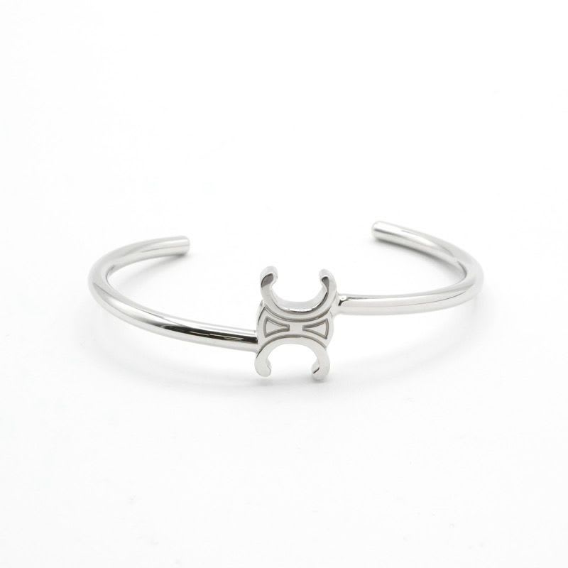 Celine Bracelet Bangle Cuff Silver Triomphe Asymmetric