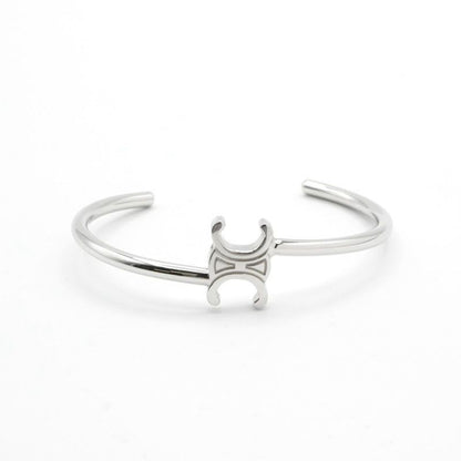Celine Bracelet Bangle Cuff Silver Triomphe Asymmetric