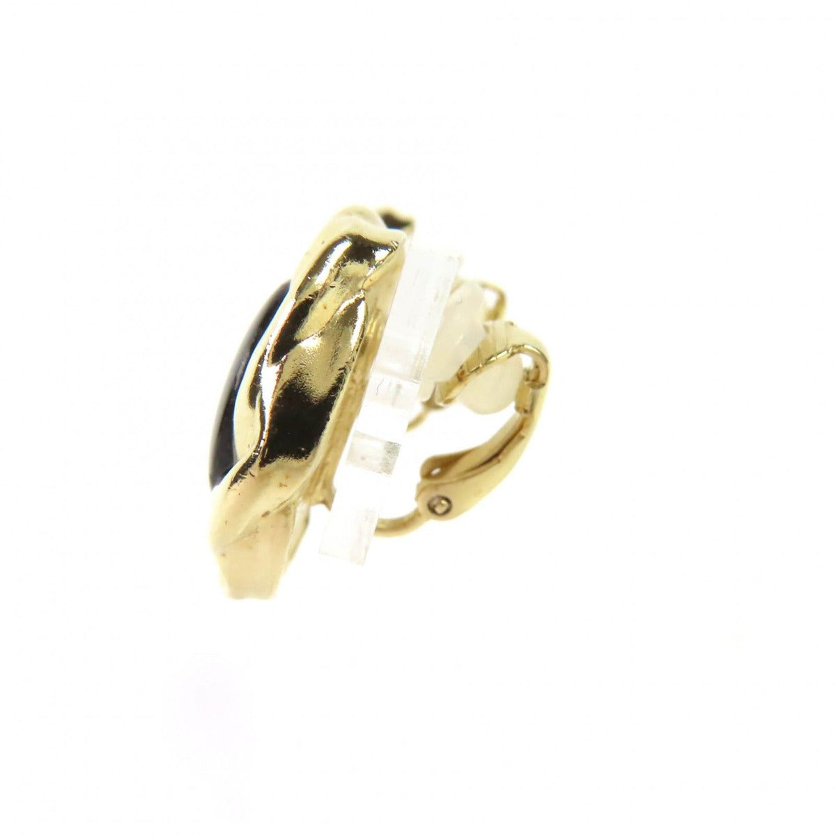 Chanel A22 A Coco Mark Earrings Accessory Gold Black — view 3