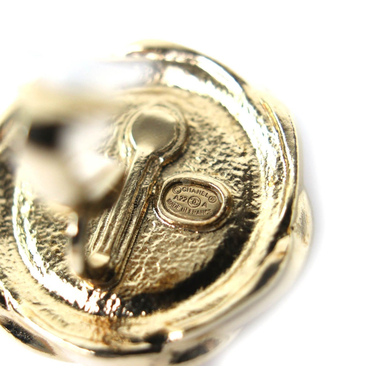 Chanel A22 A Coco Mark Earrings Accessory Gold Black — view 6