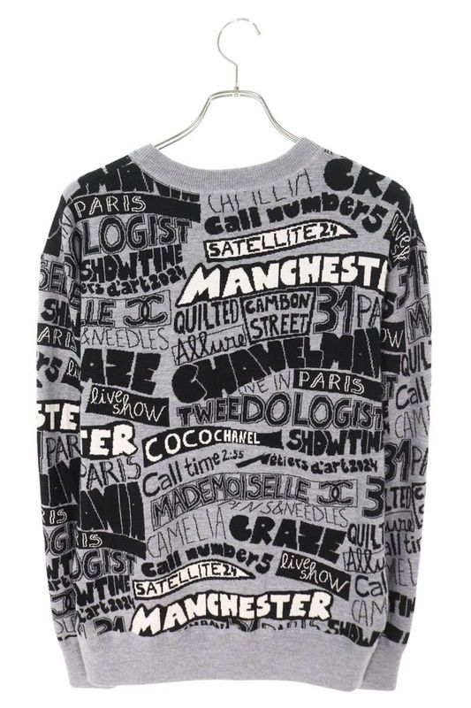 Chanel P77667k11168 Coco Mark Allover Wool Knit Women's 36