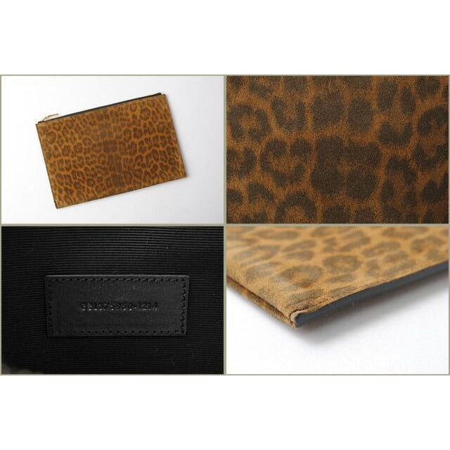 Saint Laurent Paris Clutch Bag Flap Pouch Leopard Suede Brown — view 4