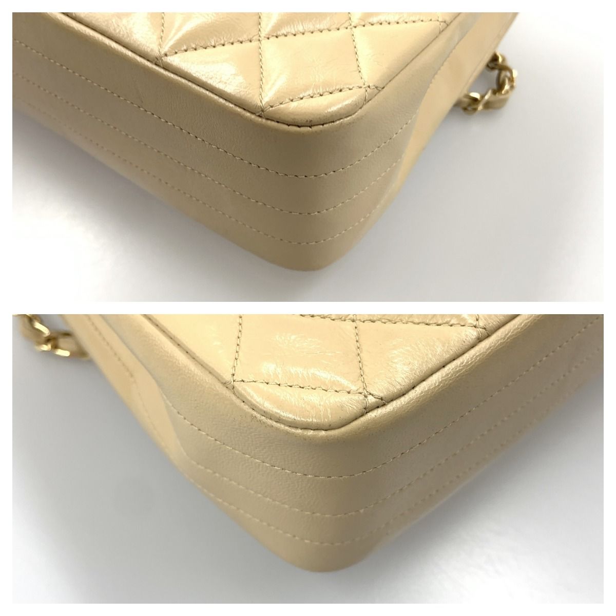 Chanel Matelasse Single Flap Chain Shoulder Bag Khaki