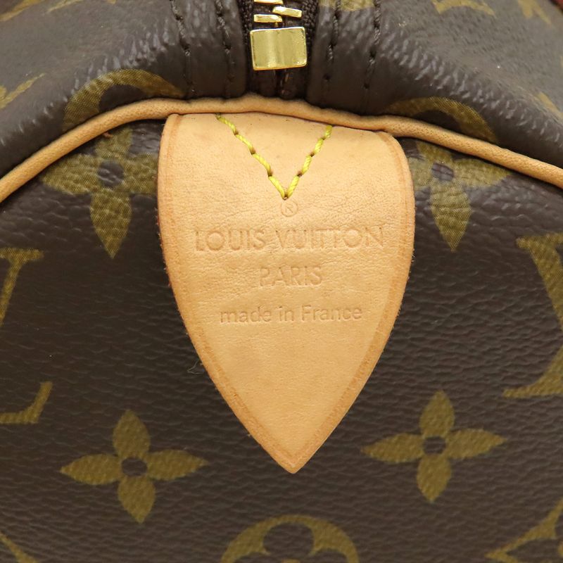 Louis Vuitton Handbag Speedy 30 Monogram Canvas Monogram Gold Hardware Brown