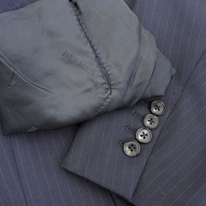 Hermes Current Tag Mohair Wool Dress Tailored Double Suit 2 Piece Jacket Slacks