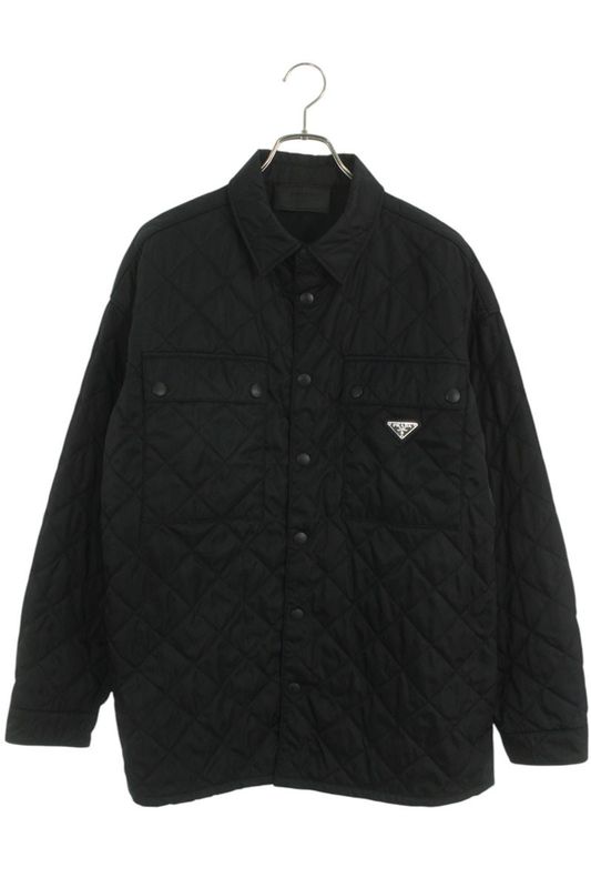 Prada Sc616m Nylon Quilted Triangle Plate Shirt Jacket Men's M