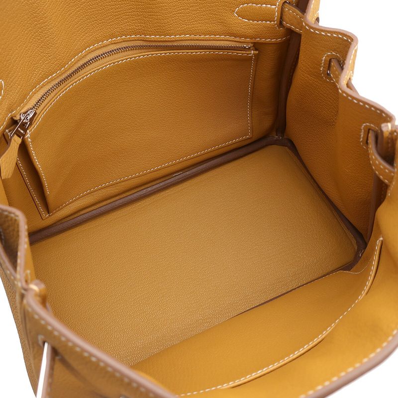 Hermes Handbag Birkin 25 Togo Natural Sable Silver Hardware Brown Engraved K