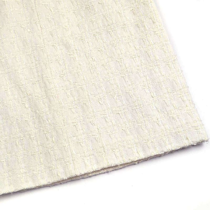 Chanel 2005c Cotton Viscose Tweed Tight Skirt P24927v15453 Ivory 36