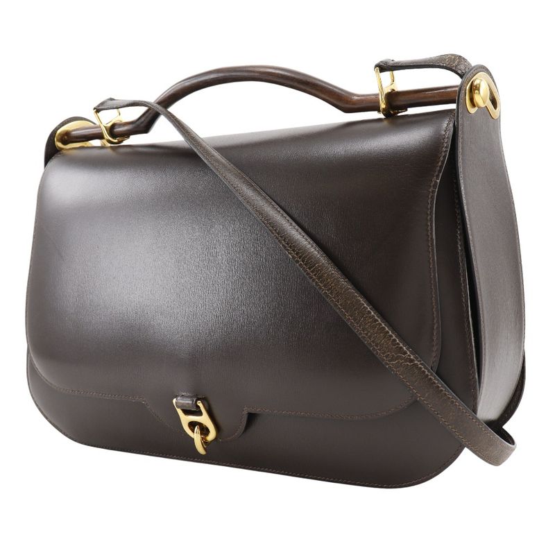 Hermes 2way Shoulder Vintage Box Calf Brown 00H Ladies Handbag