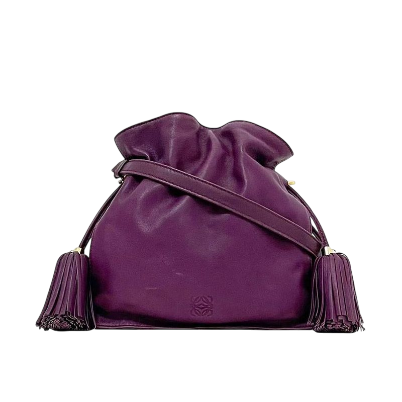 Loewe Shoulder Bag Flamenco Purple 2way Nappa Leather Preowned