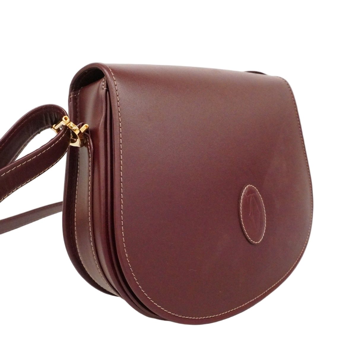 Cartier Shoulder Bag Must Leather Bordeaux Gold — view 2