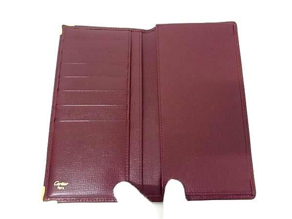 Cartier Must Line Leather Bifold Long Wallet Men's Bordeaux Fj2938