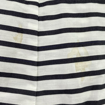 Chanel P72564v64384 Coco Mark Button Striped Skirt Women White And Navy 38