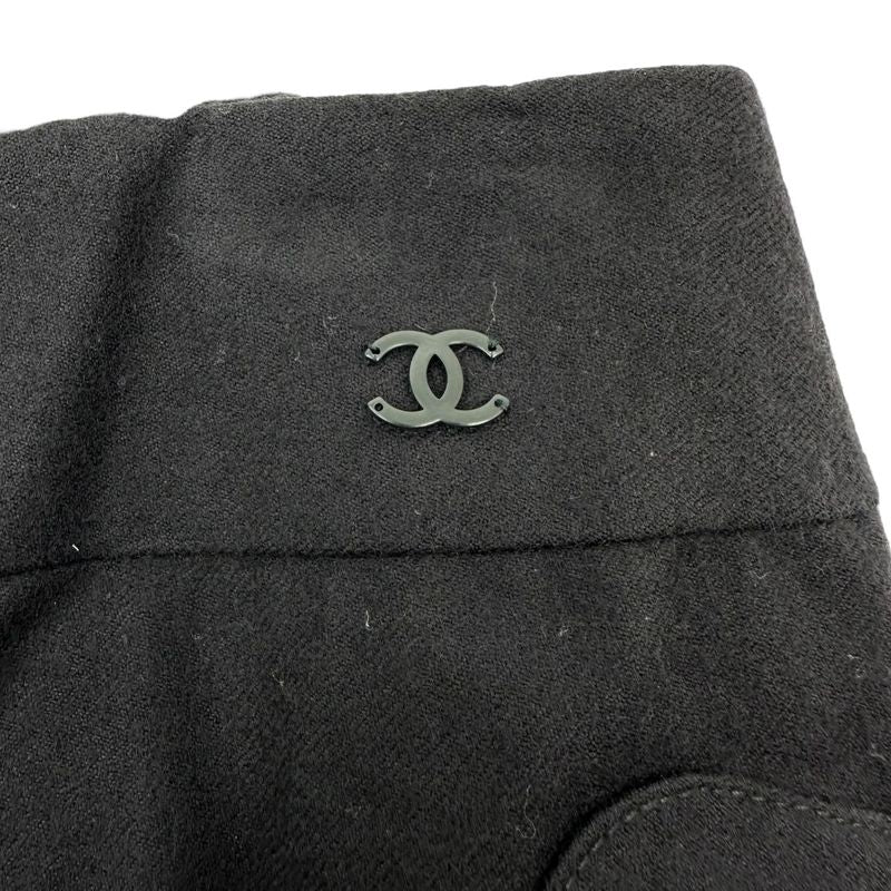 Chanel 03aw Wool Cashmere Silk Coco Mark Side Zip Skirt with Pockets Wool