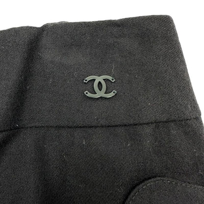 Chanel 03aw Wool Cashmere Silk Coco Mark Side Zip Skirt with Pockets Wool
