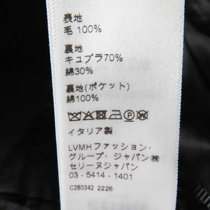 Celine 2m06a814e Wool Triomphe Gold Button Egg Shape Pea Coat Black 36 Made In