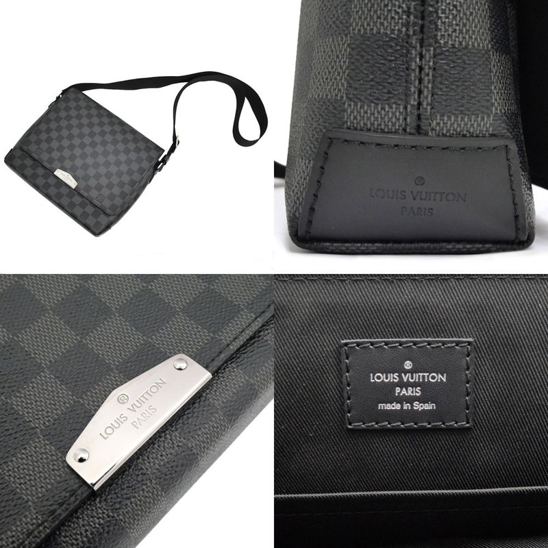 Louis Vuitton Damier Graphite District PM NV2 N40349 Shoulder Bag Black