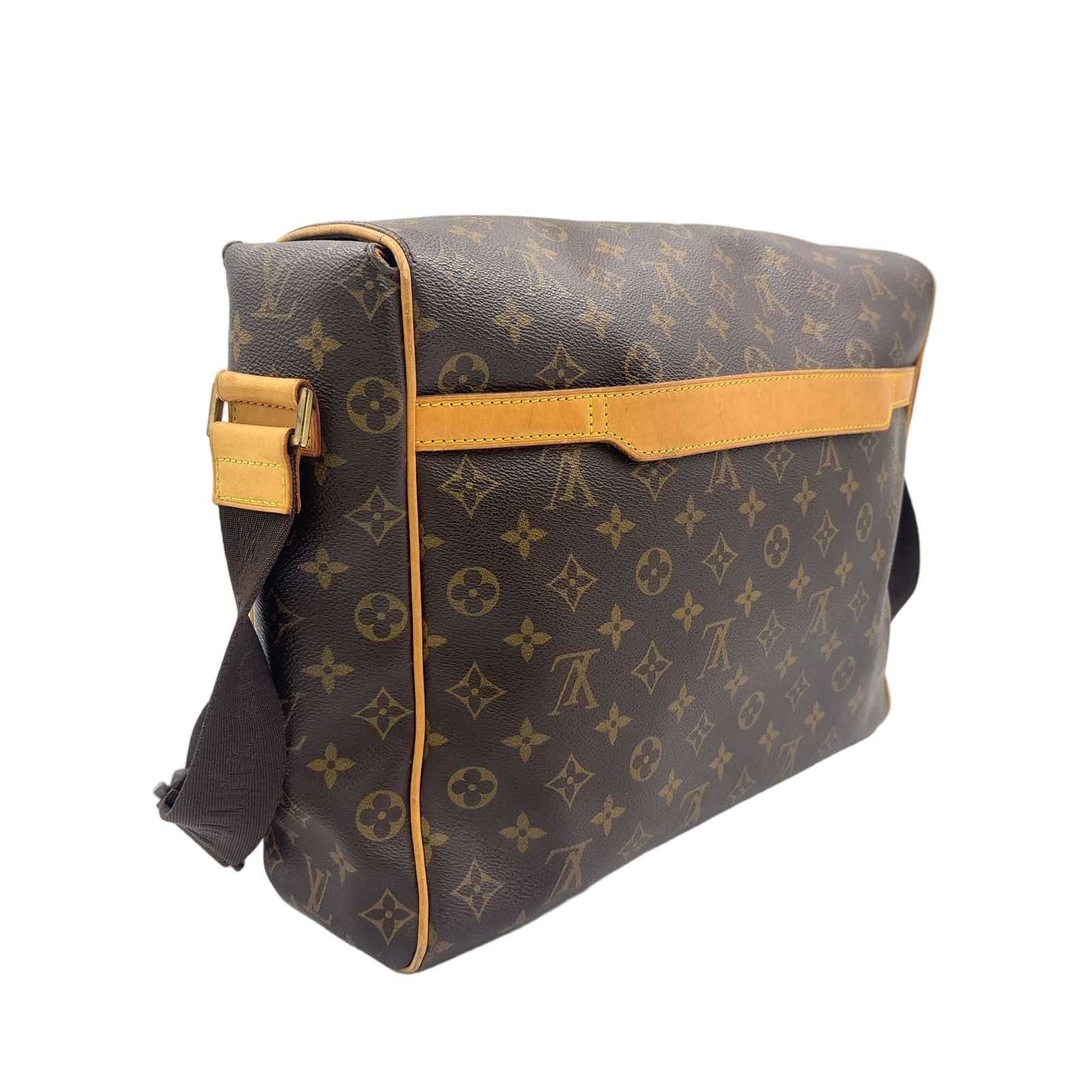 Louis Vuitton Aves Monogram Leather Brown Shoulder Bag Gold — view 2