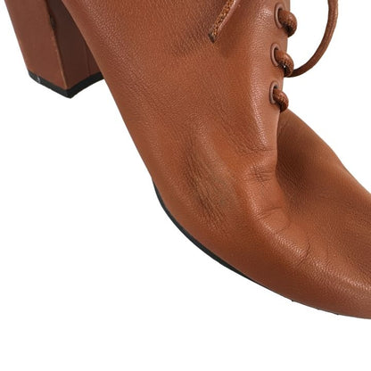 Celine ③ Leather Short Boots Women's Brown 36