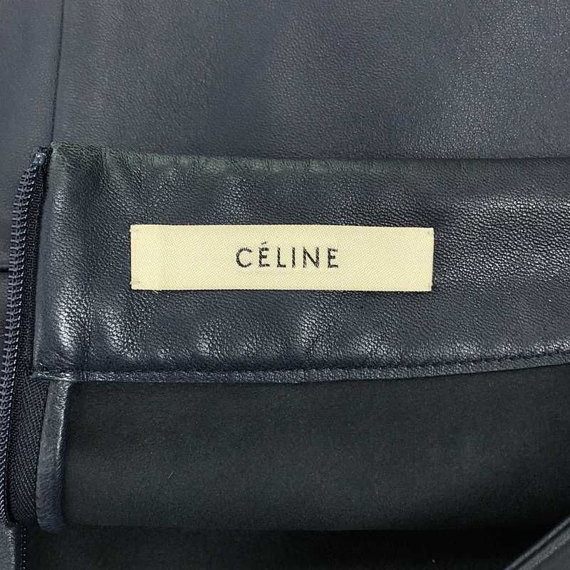 Celine - Phoebe Period Lamb Leather Skirt - 36 - Navy - Women