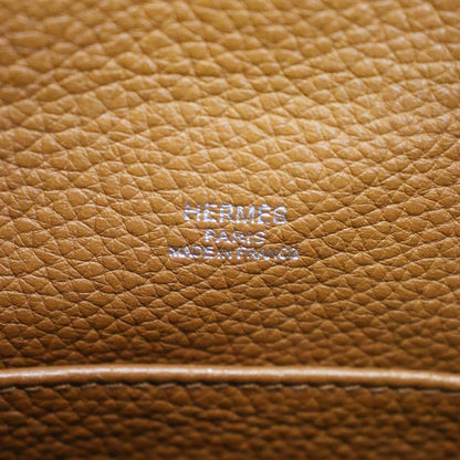 Hermes L Engraved 2008 Good News PM Leather Shoulder Bag Gold