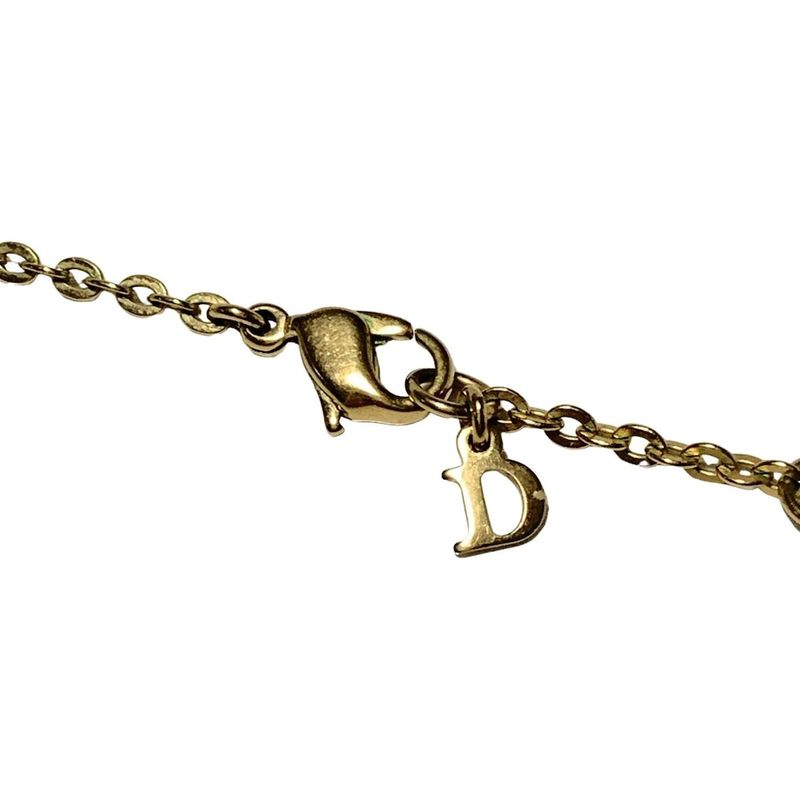 Dior/christian Dior Necklace - Gold Rhinestones