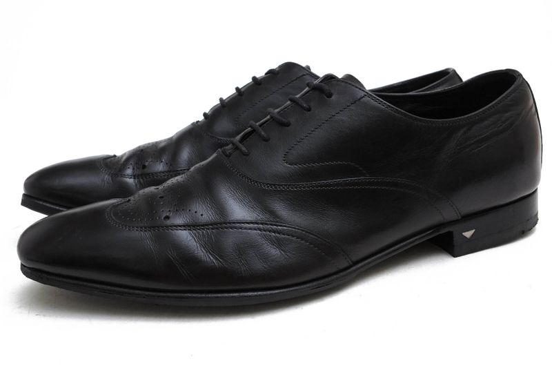 Prada Shoes Business Shoes Business Men Leather Genuine Black 073 Medallion