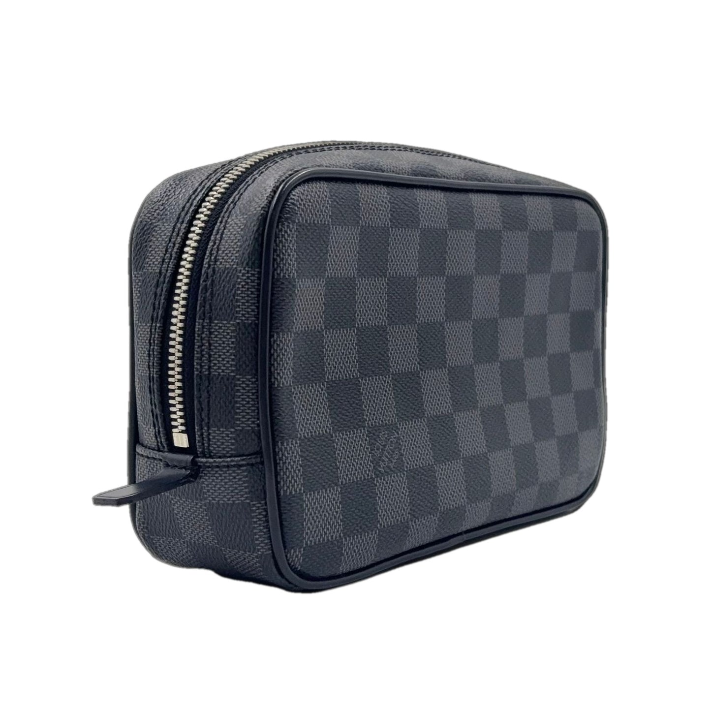 Louis Vuitton Trousse Toilet PM Damier Graphite Leather Black Pouch Silver — view 2