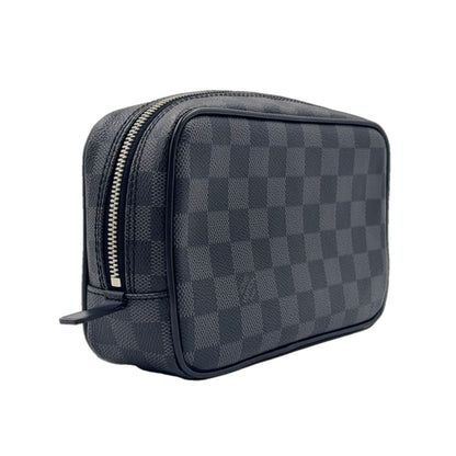 Louis Vuitton Trousse Toilet PM Damier Graphite Leather Black Pouch Silver — view 2