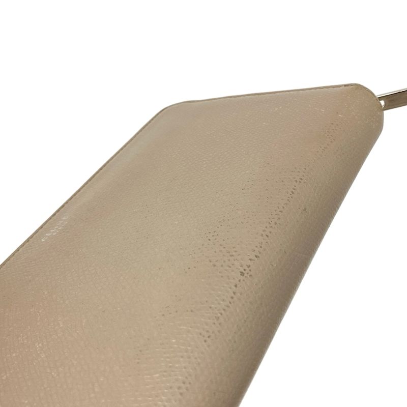 Celine Long Wallet - Gray Beige Round Zipper Leather