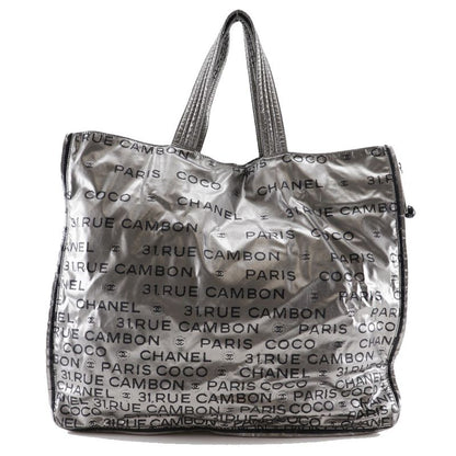 Chanel Unlimited Logo Coco Mark A46113 Nylon Silver Ladies Tote Bag