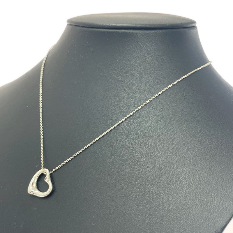 Tiffany & Co Tiffany & Co Silver Pink Sapphire Open Heart Necklace 3.5g Pink