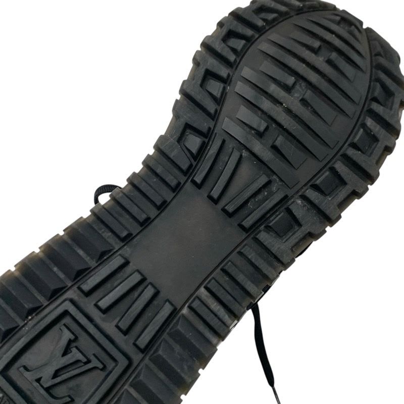 Louis Vuitton Run Away Line Monogram Sneakers Shoes Leather Patent Suede Black