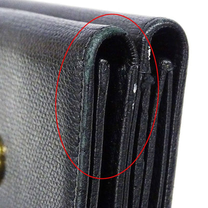 Chanel Wallet Women's Brand Bifold Wallet Coco Button Leather Black None Place