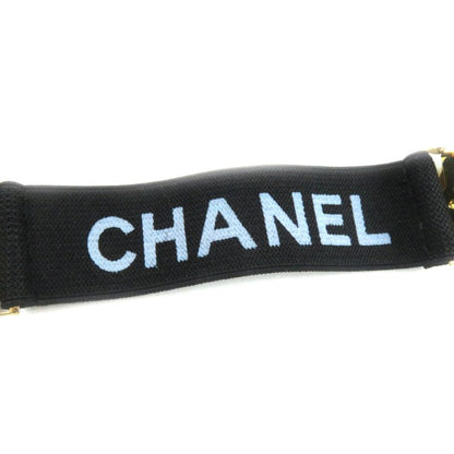 CHANEL Vintage Logo Design Armband Fashion Accessory Black Gold Made In Italy