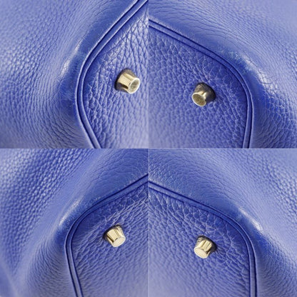 Hermes Picotin Lock 22mm (0.87in) Taurillon Clemence Blue Electric Blue/gold