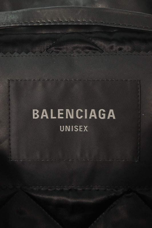 Balenciaga 790239 Tqs08 Off Shoulder Leather Jacket Men's M