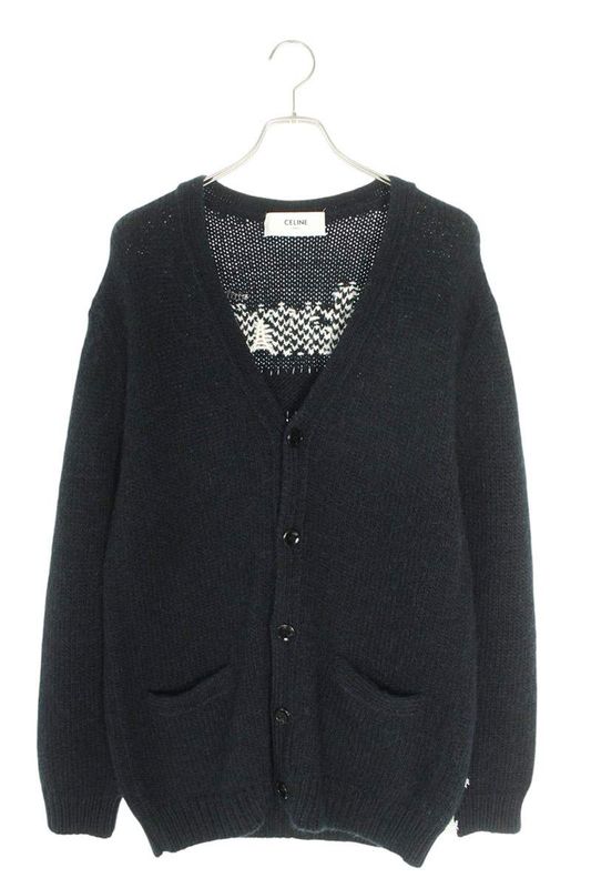 Celine 2ae8e528w Deer Future Back Wappen Wool Cardigan Men's S