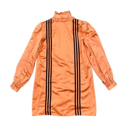 Gucci X Adidas Collaboration Long Sleeve Shirt Ruffle Dress 723272 38 Size Line