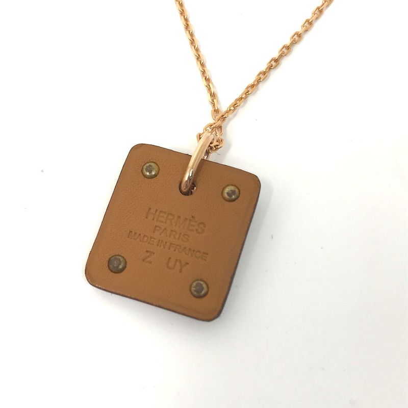 Hermes Necklace As De Coeur PM Metal Brown