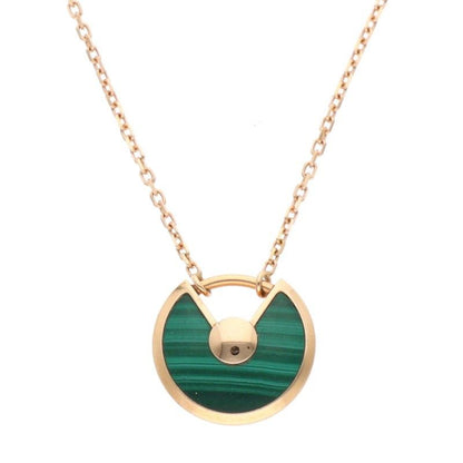 Cartier Amourette De Cartier 18K Yellow Gold Diamond Malachite Necklace Ladies