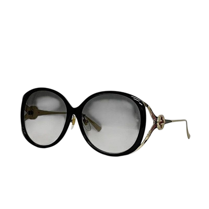 Gucci Sunglasses In Black Gold Interlocking Sherry