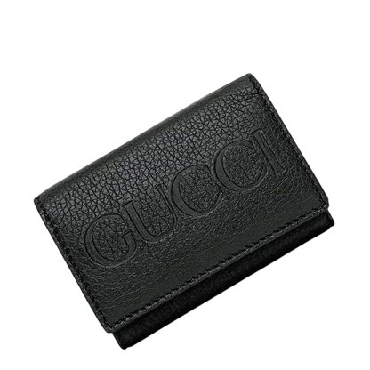 Gucci Trifold Wallet Black 736151 Unused Excellent Condition Leather S Rank