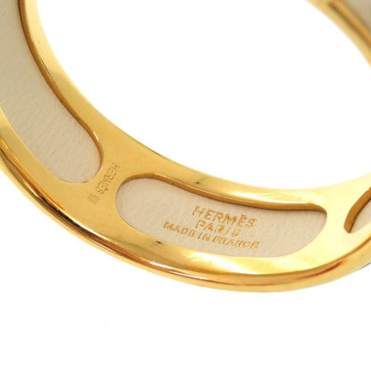 Hermes Checker Metal Leather Multicolor Gold Hardware Bangle Accessories 1151