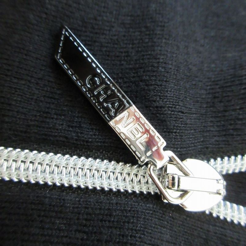 Chanel P78647k11372 Half Zip Cashmere Blend Dress Coco Logo Button Black Size