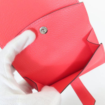 Hermes Bearn Mini Chevre Rose Texas Silver Hardware Mini Wallet Fold Wallet