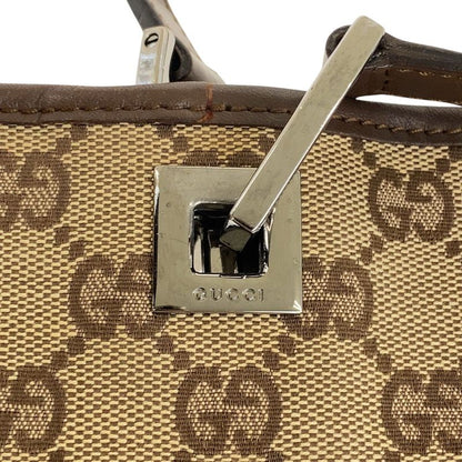 Gucci Beige Brown Silver Hardware GG Canvas 31244 Tote Bag Shoulder Bag Women