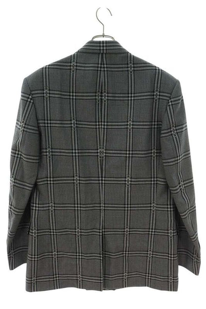 Gucci 781621 Zaopd Horsebit Wool Check Jacket Men's 48