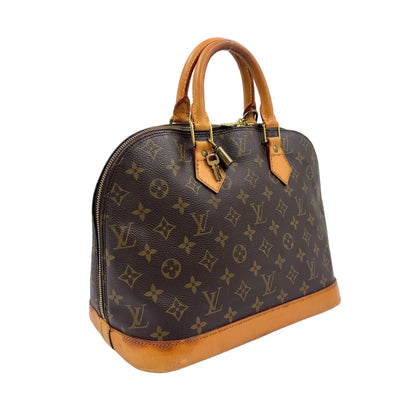 Louis Vuitton Alma PM Monogram Leather Brown Light Handbag Gold — view 2